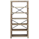 vidaXL 6 szintes tömör akácfa könyvespolc 80 x 30 x 170 cm