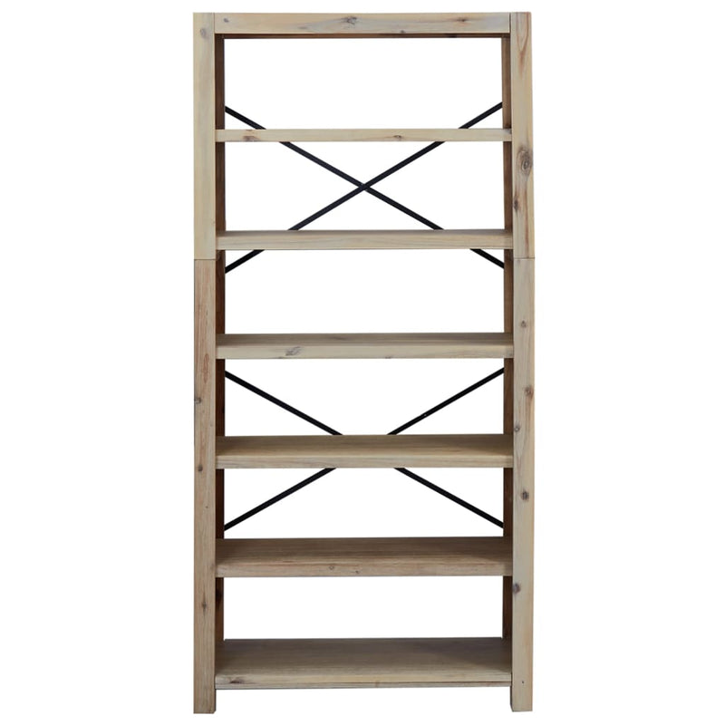 vidaXL 6 szintes tömör akácfa könyvespolc 80 x 30 x 170 cm