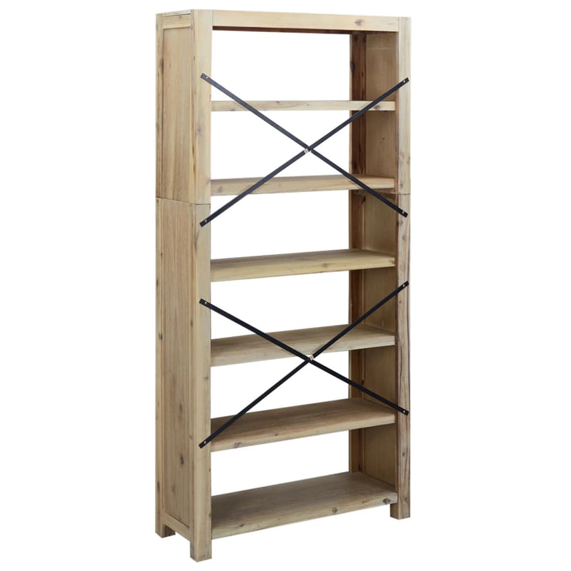 vidaXL 6 szintes tömör akácfa könyvespolc 80 x 30 x 170 cm