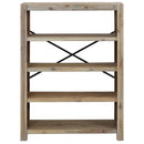 vidaXL 4 szintes tömör akácfa könyvespolc 80 x 30 x 110 cm