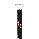 vidaXL fekete polipropilén hajókötél 18 mm 25 m