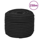 vidaXL teljesen fekete polipropilén hajókötél 12 mm 250 m