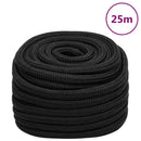 vidaXL teljesen fekete polipropilén hajókötél 20 mm 25 m