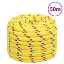 vidaXL sárga polipropilén hajókötél 20 mm 50 m