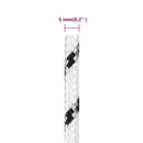 vidaXL fehér poliészter fonott csónakkötél 5 mm x 25 m