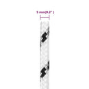 vidaXL fehér poliészter fonott csónakkötél 5 mm x 50 m