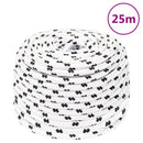 vidaXL fehér poliészter fonott csónakkötél 10 mm x 25 m