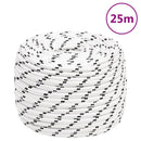 vidaXL fehér poliészter fonott csónakkötél 14 mm x 25 m