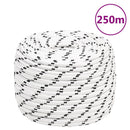 vidaXL fehér poliészter fonott csónakkötél 14 mm x 250 m