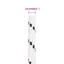 vidaXL fehér poliészter fonott csónakkötél 16 mm x 50 m