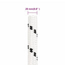 vidaXL fehér poliészter munkakötél 20 mm 25 m