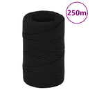 vidaXL fekete poliészter munkakötél 2 mm 250 m
