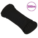 vidaXL fekete poliészter munkakötél 3 mm 500 m
