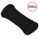 vidaXL fekete poliészter munkakötél 4 mm 500 m