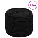 vidaXL fekete poliészter munkakötél 10 mm 25 m