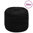 vidaXL fekete poliészter munkakötél 10 mm 50 m