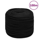 vidaXL fekete poliészter munkakötél 10 mm 100 m