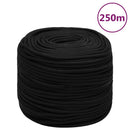 vidaXL fekete poliészter munkakötél 10 mm 250 m