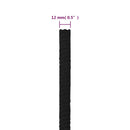 vidaXL fekete poliészter munkakötél 12 mm 25 m