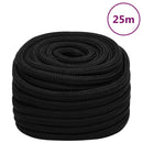 vidaXL fekete poliészter munkakötél 20 mm 25 m