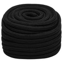 vidaXL fekete poliészter munkakötél 20 mm 50 m