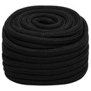 vidaXL fekete poliészter munkakötél 25 mm 50 m
