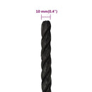 vidaXL fekete polipropilén munkakötél 10 mm 25 m