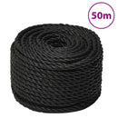 vidaXL fekete polipropilén munkakötél 10 mm 50 m