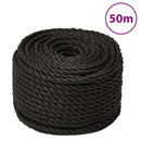 vidaXL fekete polipropilén munkakötél 16 mm 50 m