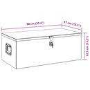 vidaXL fekete alumínium tárolóláda 90x47x33,5 cm