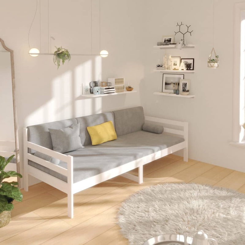 vidaXL fehér tömör fenyőfa kanapéágy matrac nélkül 90 x 190 cm