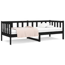 vidaXL fekete tömör fenyőfa kanapéágy 90 x 190 cm