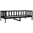 vidaXL fekete tömör fenyőfa kanapéágy 90 x 190 cm