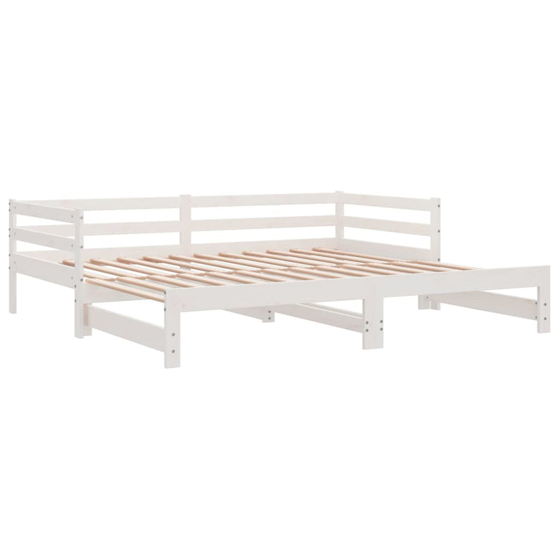 vidaXL fehér kihúzható nappali ágy matrac nélkül 90x190 cm