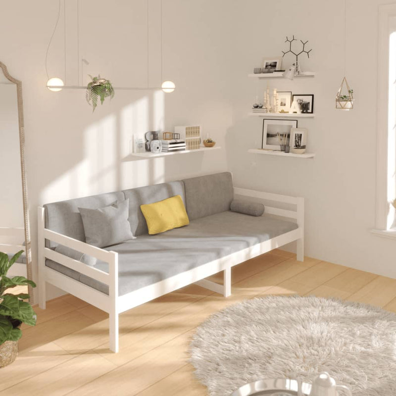 vidaXL fehér tömör fenyőfa kanapéágy matrac nélkül 80 x 200 cm