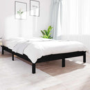vidaXL fekete franciaágy tömör fenyőfa ágykeret 150x200 cm
