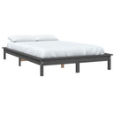 vidaXL szürke tömör fenyőfa ágykeret 200 x 200 cm