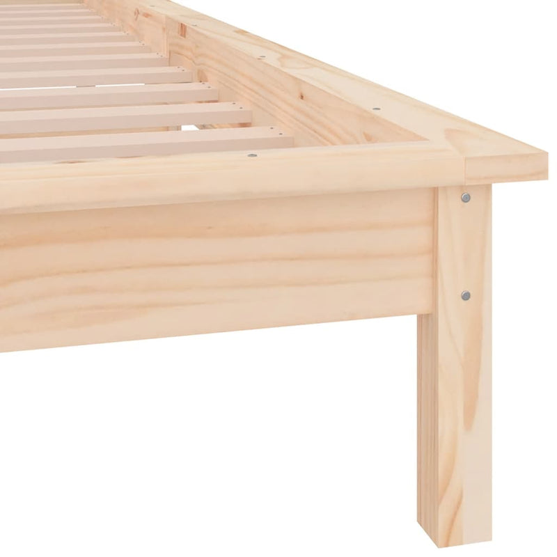 vidaXL tömör fa ágykeret LED-világítással 100 x 200 cm