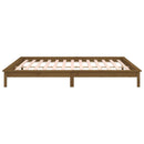 vidaXL mézbarna tömör fa ágykeret LED-világítással 120 x 200 cm