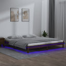vidaXL mézbarna tömör fa ágykeret LED-világítással 140 x 200 cm