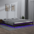 vidaXL mézbarna tömör fa ágykeret LED-világítással 160 x 200 cm