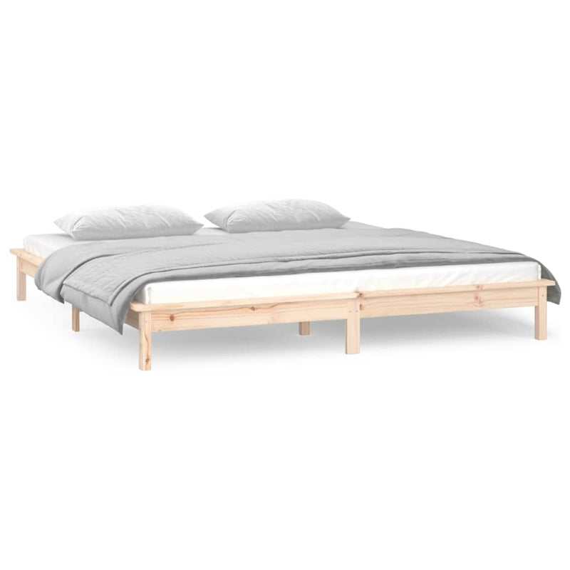 vidaXL tömör fa ágykeret LED-ekkel 180x200 cm (Super King)