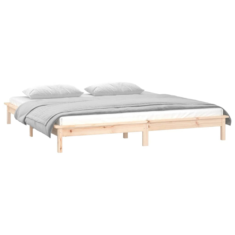 vidaXL tömör fa ágykeret LED-ekkel 180x200 cm (Super King)