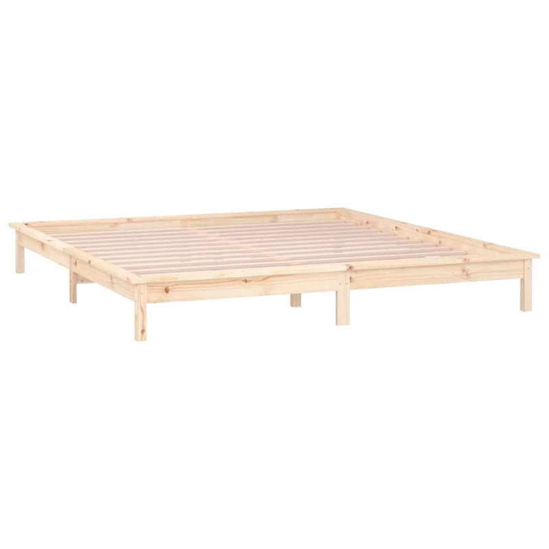 vidaXL tömör fa ágykeret LED-ekkel 180x200 cm (Super King)