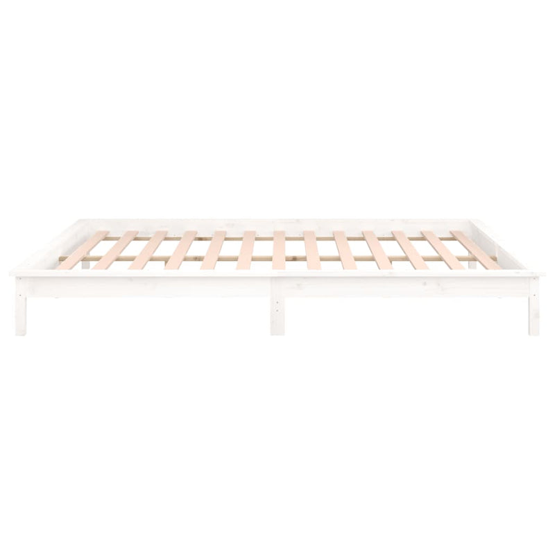 vidaXL fehér tömör fa ágykeret LED-ekkel 180 x 200 cm (Super King)