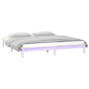 vidaXL tömör fa ágykeret LED-világítással 200 x 200 cm