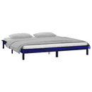 vidaXL fekete tömör fa ágykeret LED-világítással 200 x 200 cm