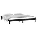 vidaXL fekete tömör fa ágykeret LED-világítással 200 x 200 cm