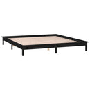 vidaXL fekete tömör fa ágykeret LED-világítással 200 x 200 cm