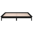 vidaXL fekete tömör fa ágykeret LED-világítással 200 x 200 cm